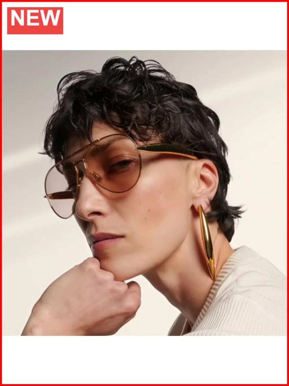 Oversized Aviator Sunglasses Metal Frame UV400 Polarized Shield Sunglasses